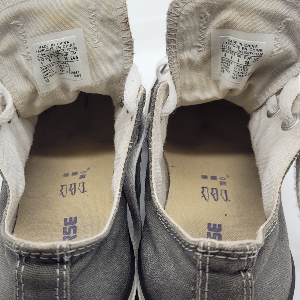 Converse Unisex All Star Grey Low Top Sneakers Size M6 W8 - Picture 8 of 10